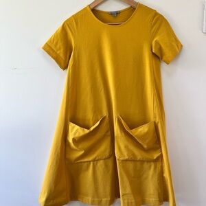 COS mustard yellow t-shirt dress, xs